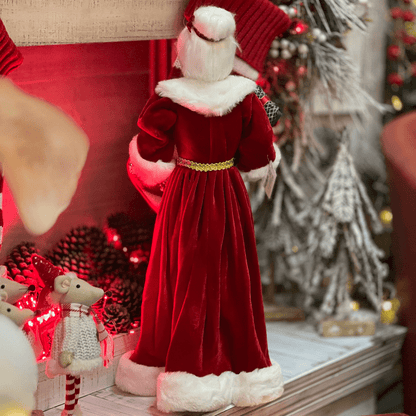 Mamae Noel Em Pé Verde e Vermelho 60cm