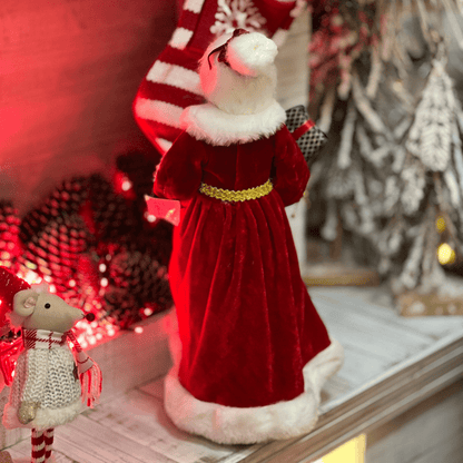 Mamae Noel Em Pé Verde e Vermelho 45cm