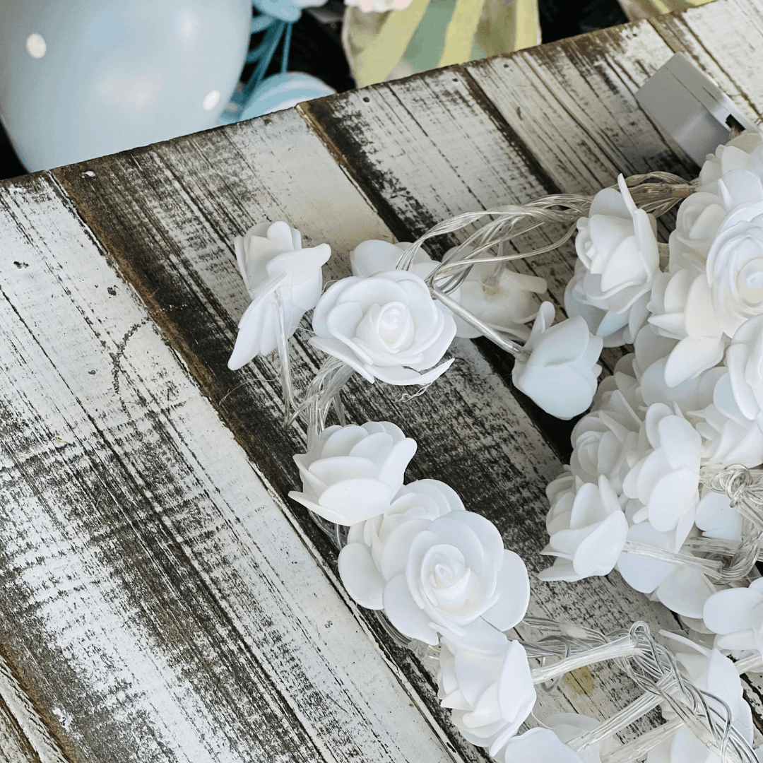 Cordão de Flor Fio Transparente 220v 300 LEDs 5m (Branco Quente/Frio)