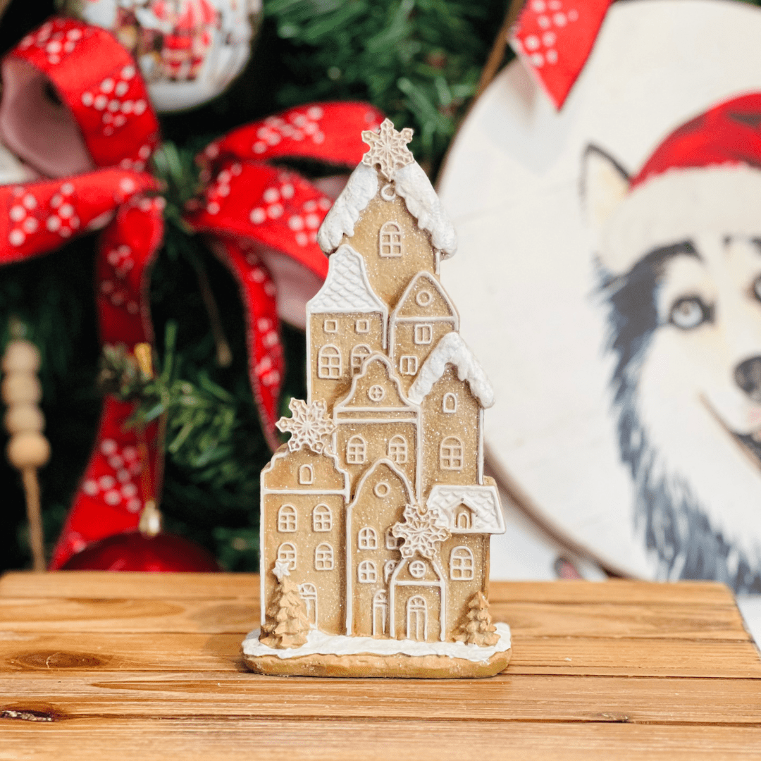 Casa Gingerbread Marrom de Resina 21cm