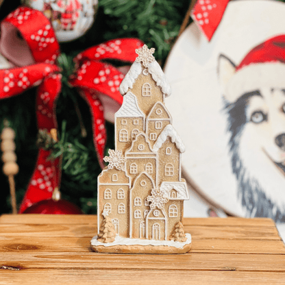 Casa Gingerbread Marrom de Resina 21cm