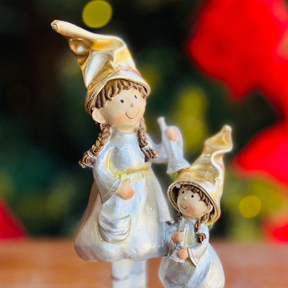 Enfeite Decorativo Natalino - Mãe e Filha 20cm