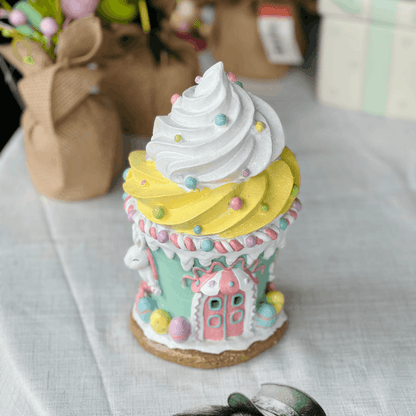 Casinha Cupcake de Páscoa de Resina 23cm