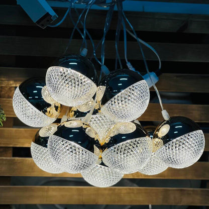 Pendente Bola de Elfo - 10 Bolas LED Branco Quente | 180cm