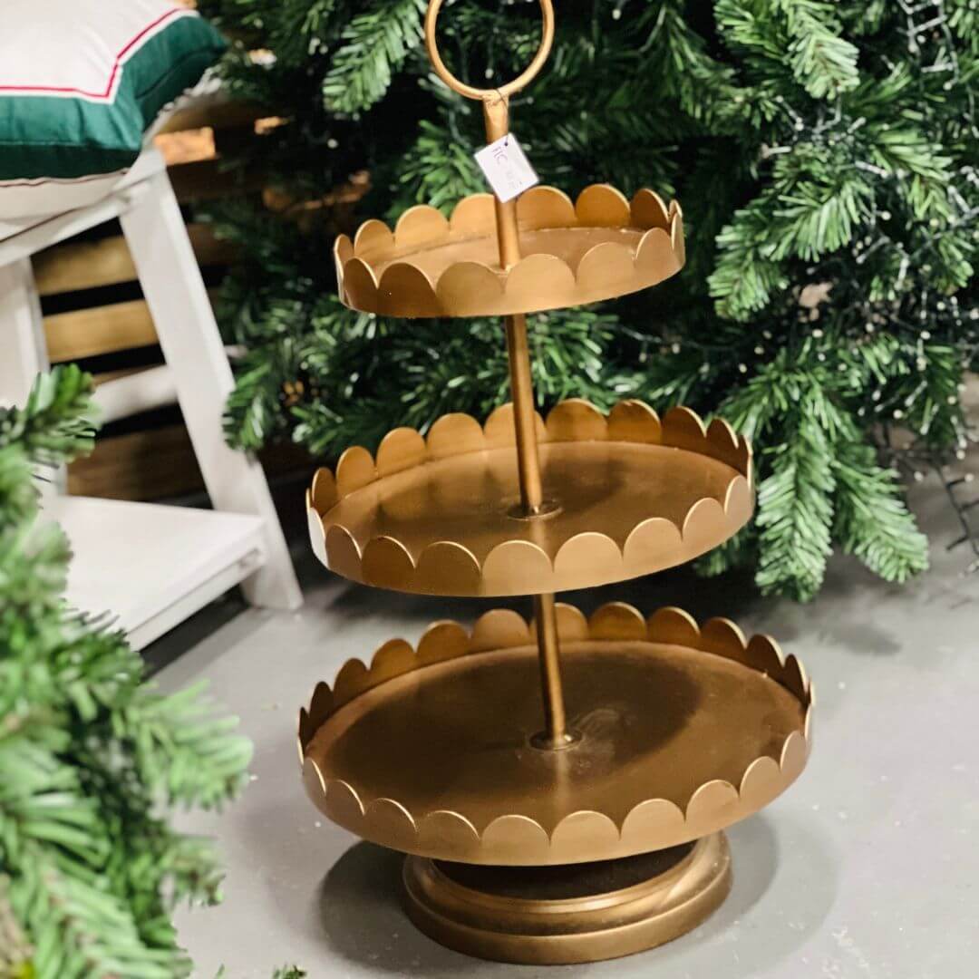Bandeja Decorativa em Metal Bronze – 73cm