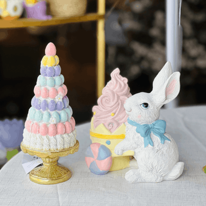 Árvore Decorativa de Ovinhos Candy de Resina 24cm