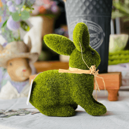 Coelho Decorativo Musgo Verde 21cm