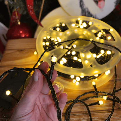 Pisca-pisca Fio Verde Led Branco Quente Com Funções 50m 240 Leds 220v