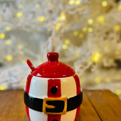 Acucareiro Natal Branco,vermelho e Preto Com Tampa -  115cm C/1 Un