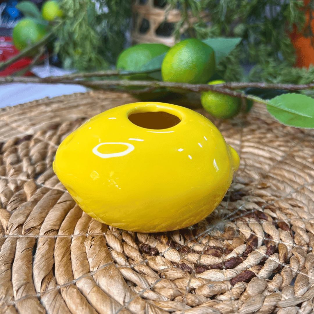 Vaso Limao Tutti-frutti de Cerâmica 5x9,5cm