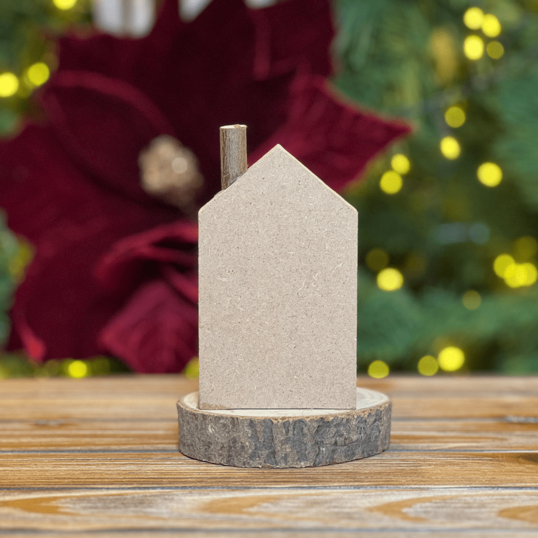 Casa Natalina Com Ursinho Verde 12x8,5cm
