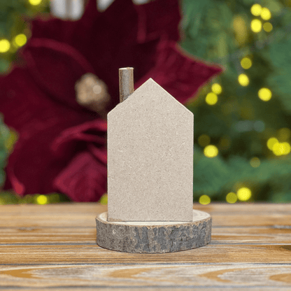 Casa Natalina Com Ursinho Verde 12x8,5cm
