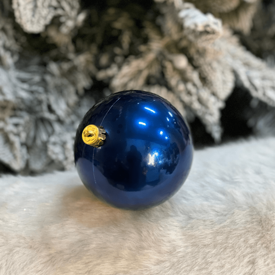 Jogo Com 6 Bolas Peroladas Azul Escuro 10cm