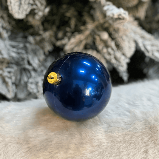 Jogo Com 6 Bolas Peroladas Azul Escuro 10cm