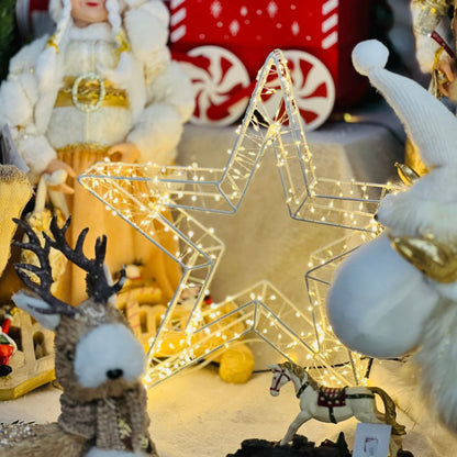 Estrela Decorativa 480 Led Bivolt Branco Quente - 38x6cm