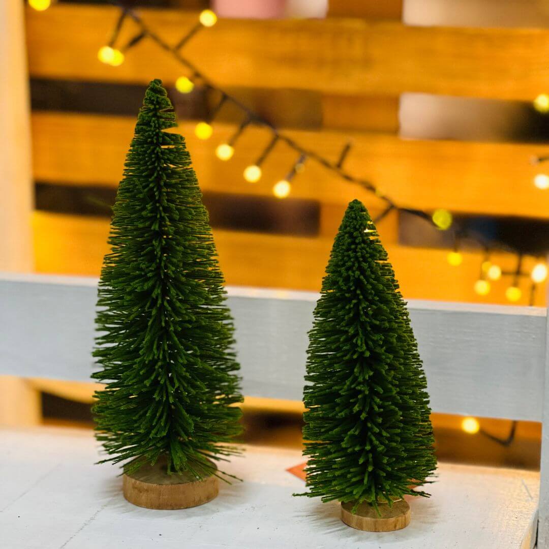 Enfeite Árvore Flocada Verde – 20cm