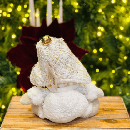 Boneco de Neve Natalino Sentado Champanhe 20cm