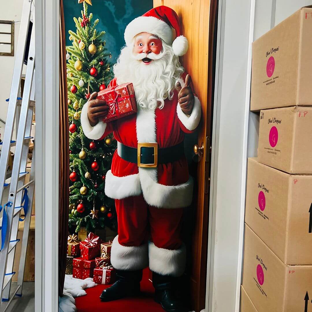 Cobre Porta Papai Noel e Árvore – 90 x 210cm