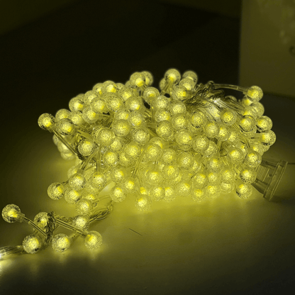 CORDAO BOLINHA FIO TRANSP. - 5M - 300 LEDS - BRANCO QUENTE - 220V - FIO EXTRA C- FUNCOES - M-