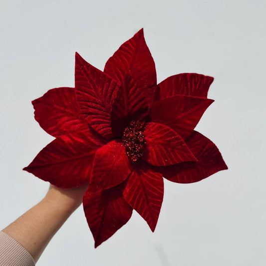Poinsetia de Veludo Vermelha – 35 x 27cm