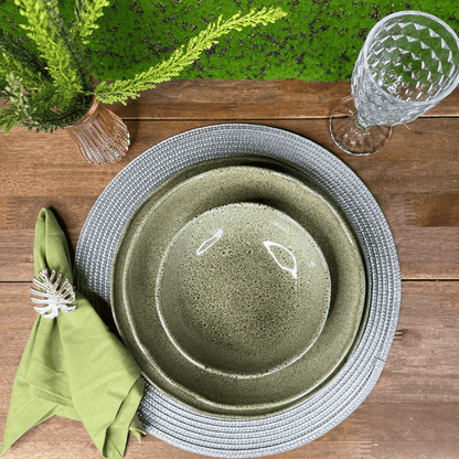 Prato Raso Bio Croco Verde de Cerâmica 29cm