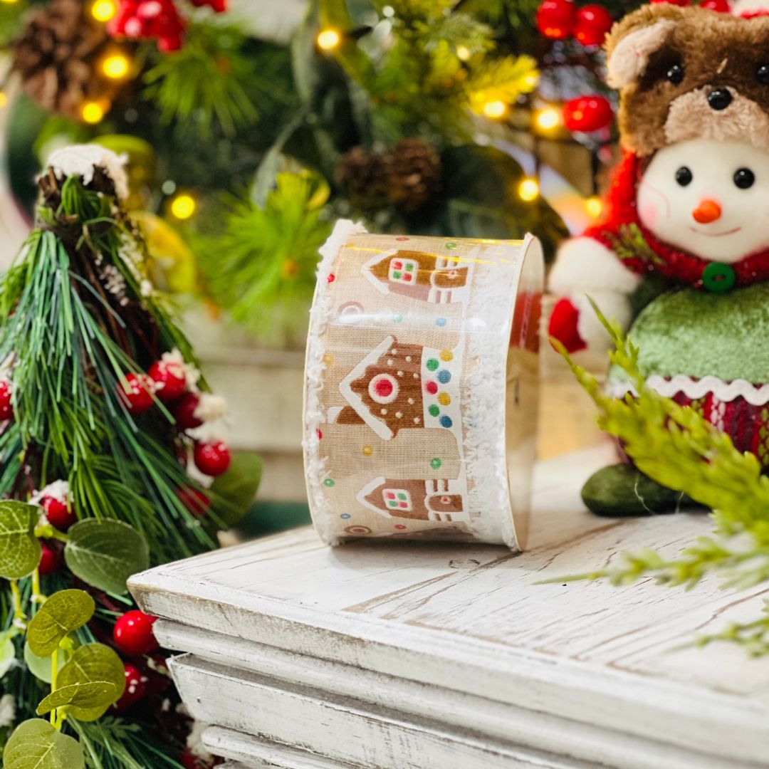 Fita Natalina Gingerbread - 6,3cmx9,14m