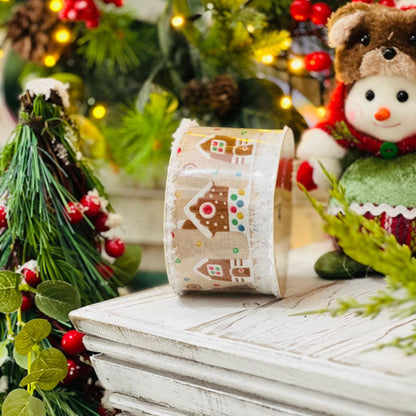 Fita Natalina Gingerbread - 6,3cmx9,14m