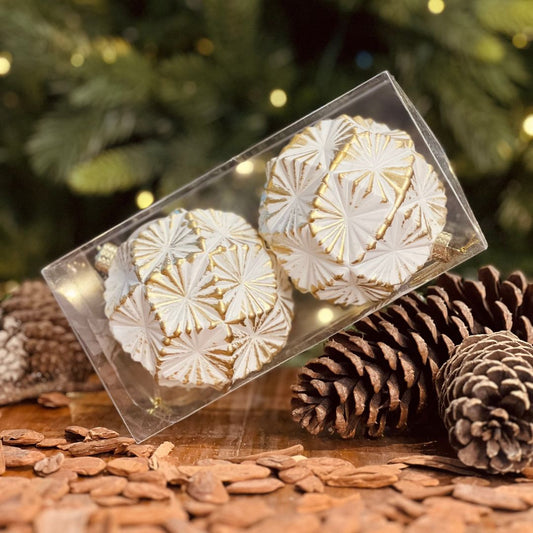 Bola Decorada Dourado Kit Com Duas - Diam - 10cm