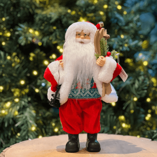 Papai Noel Em Pé Vermelho e Verde 30cm