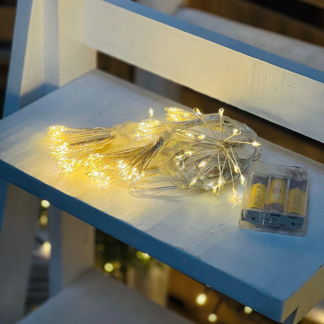 Cordão de Pendentes com 10 x 15 LEDs Warm – 2,5m