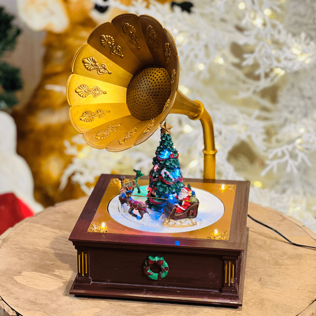 Gramofone Decorativo Musical Natalino – 37cm