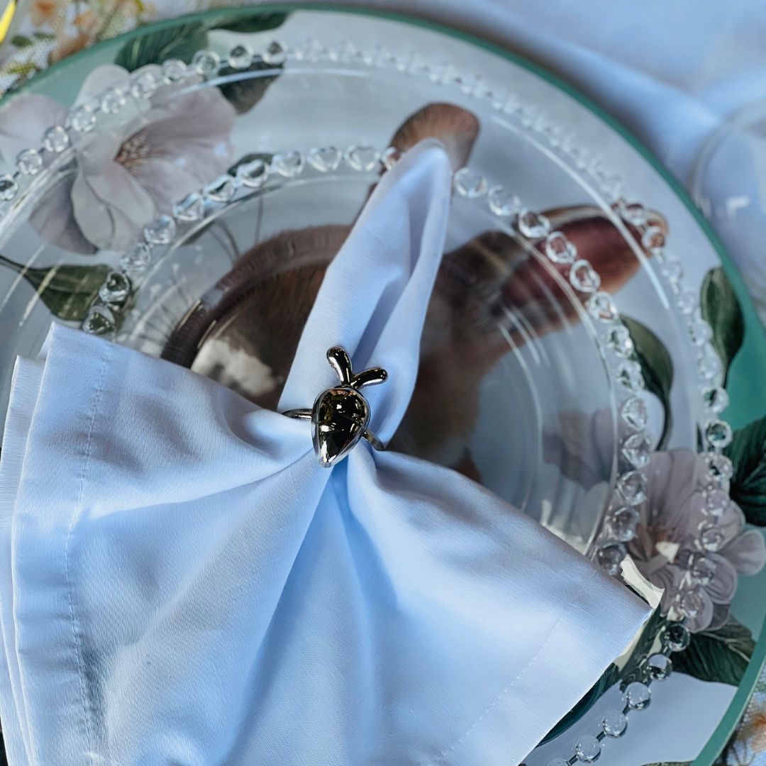 Porta Guardanapo Cenoura Metal - 4x5cm (prata)