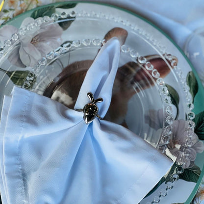 Porta Guardanapo Cenoura Metal - 4x5cm (prata)