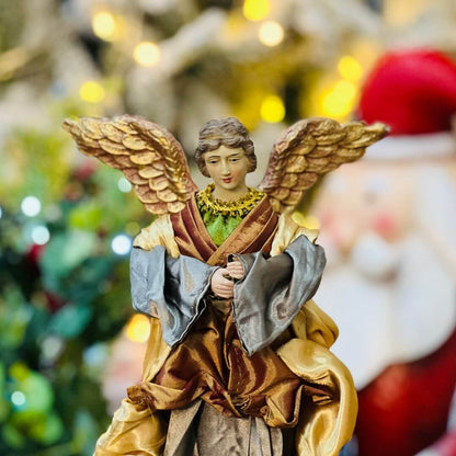Anjo Dourado e Cinza - 25cm