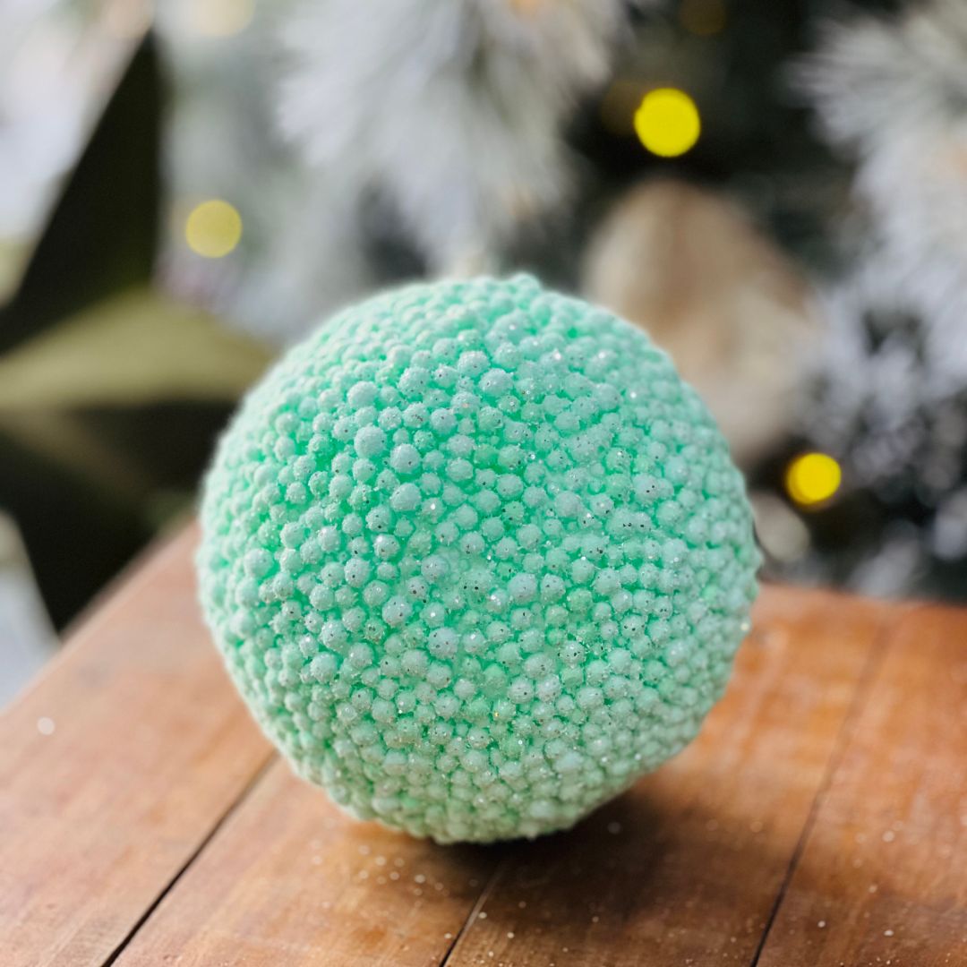 Bola Decorada de Natal Verde - 15cm