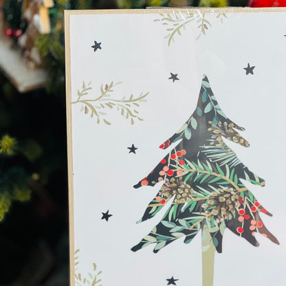 Quadro Mdf Pinheiro de Natal - 30x40x3cm