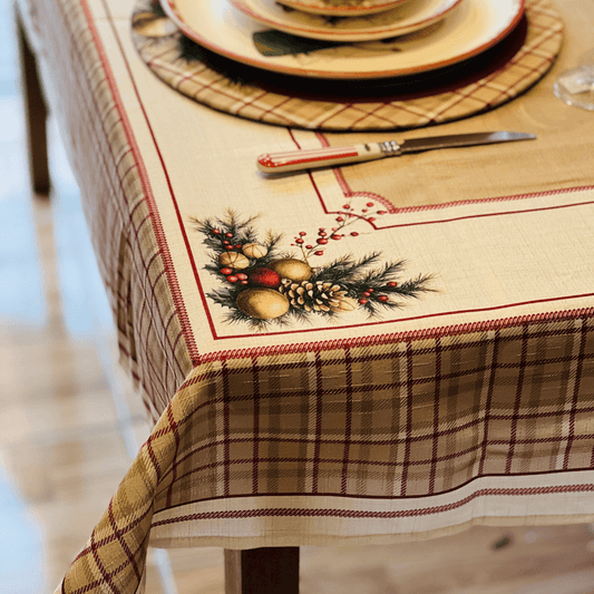 Toalha de Mesa Natalina Pinhas e Encanto 1,40x 2,20m