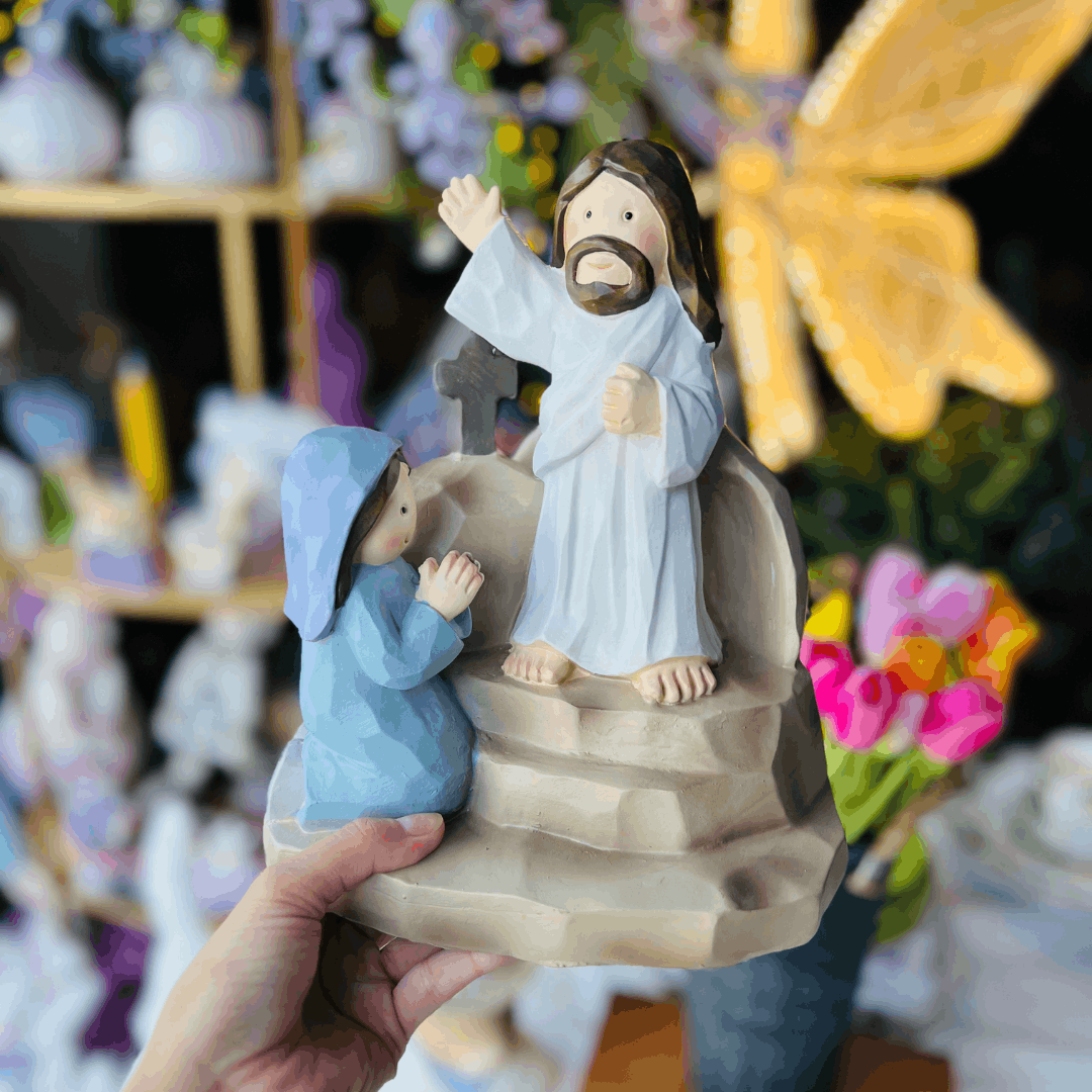 Cenário Decorativo Jesus de Resina 25x20,5cm