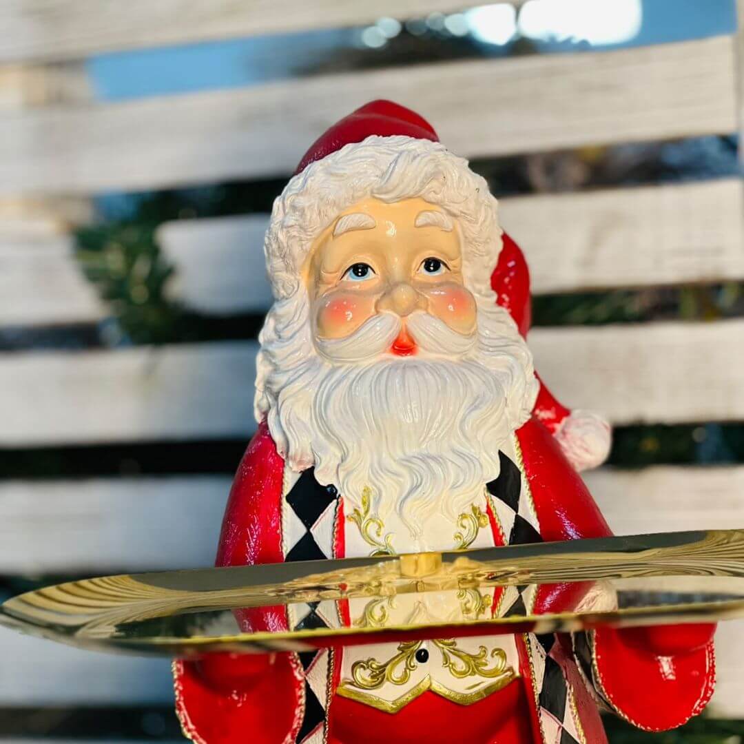 Papai Noel Com Bandeja Resina - Alt 50 Cm