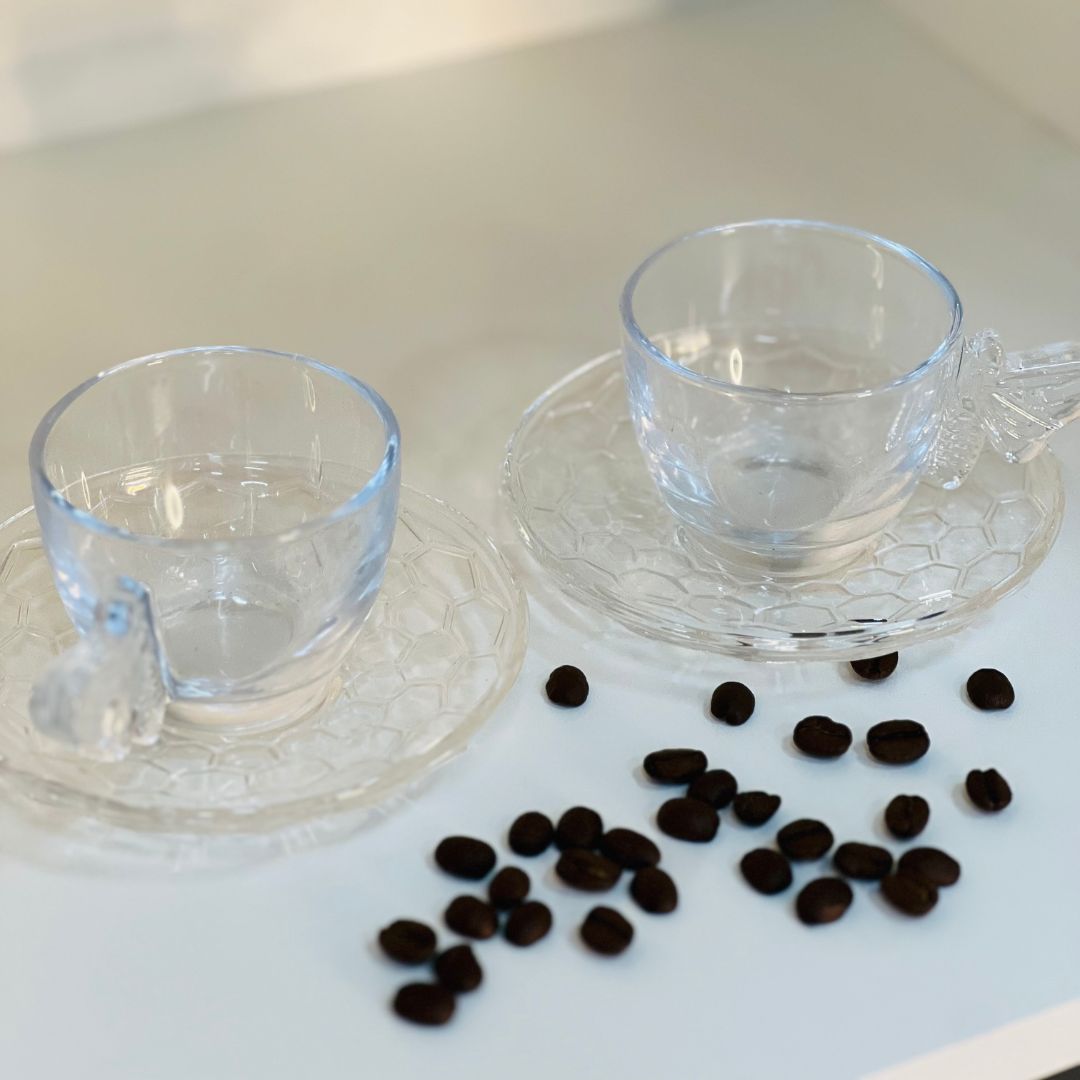 Conjunto 4 Xícaras de Café Com Pires Bee - 80ml
