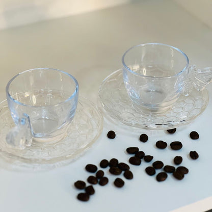 Conjunto 4 Xícaras de Café Com Pires Bee - 80ml