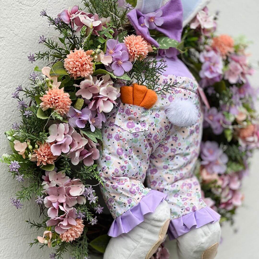 Guirlanda de Páscoa Perninha Floral Lilás - 60cm