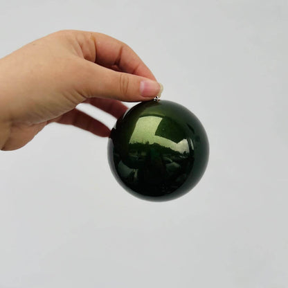 Bola Tubo Lisa Perolada Verde – 8cm | Jogo com 6 Peças