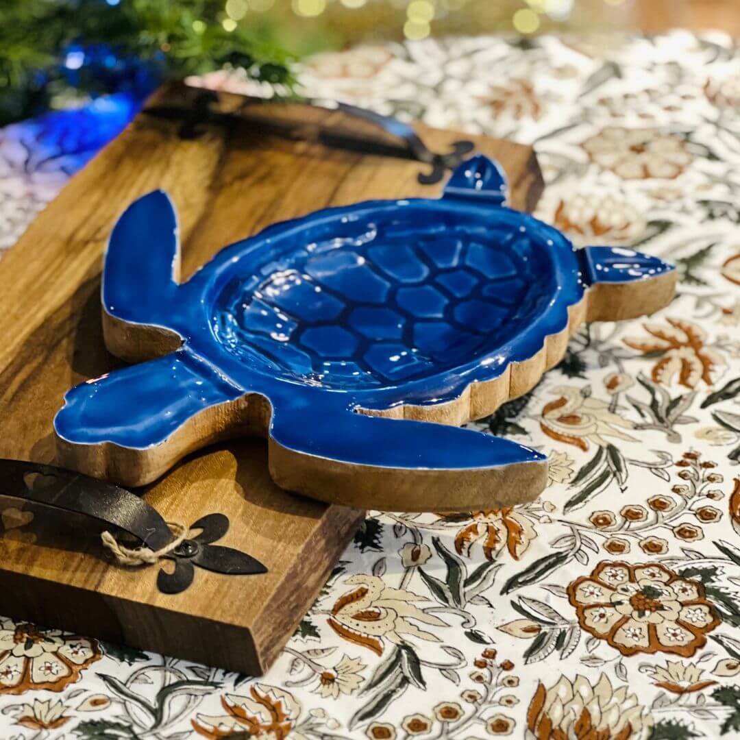 Centro de Mesa Em Madeira Tartaruga l – 26cm