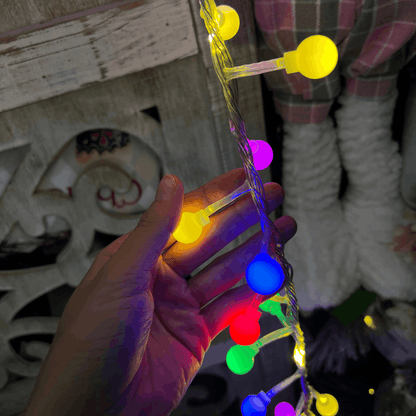 Cordão de Led Bolinha Colorido 5m - 300 Leds, 110v Com Funções