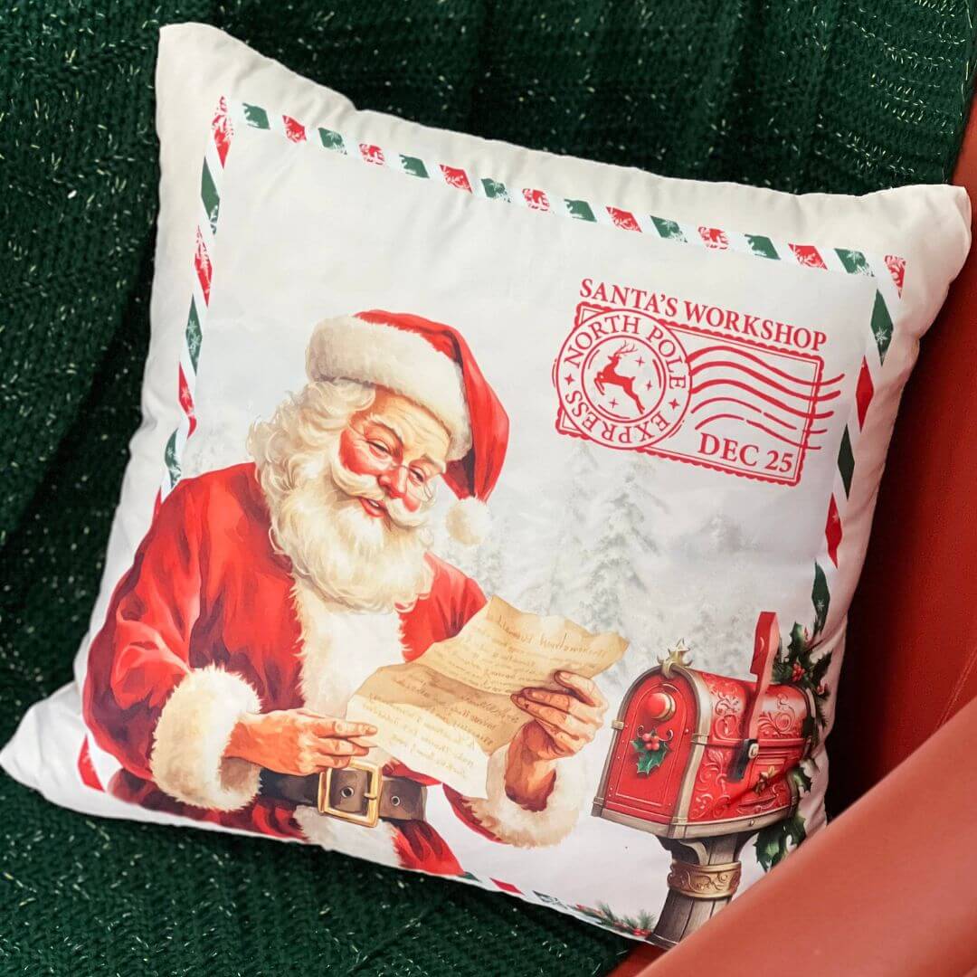 Capa de Almofada Natal Noel Carta – 40x40cm