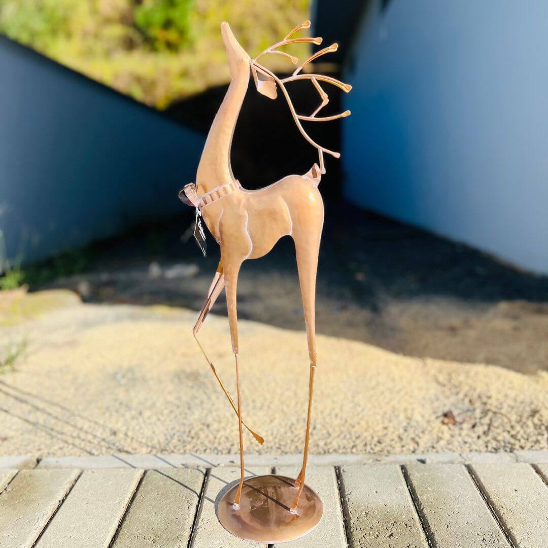 Enfeite de Metal Rena Bronze – 105cm