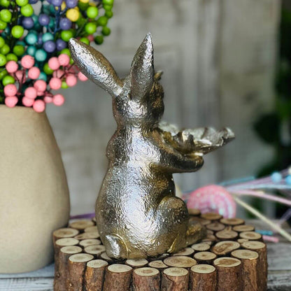 Coelho Decoração Com Flor - 25cm