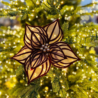 Poinsetia Voil Vinho x 8 - Alt 45 x Diam 29 Cm
