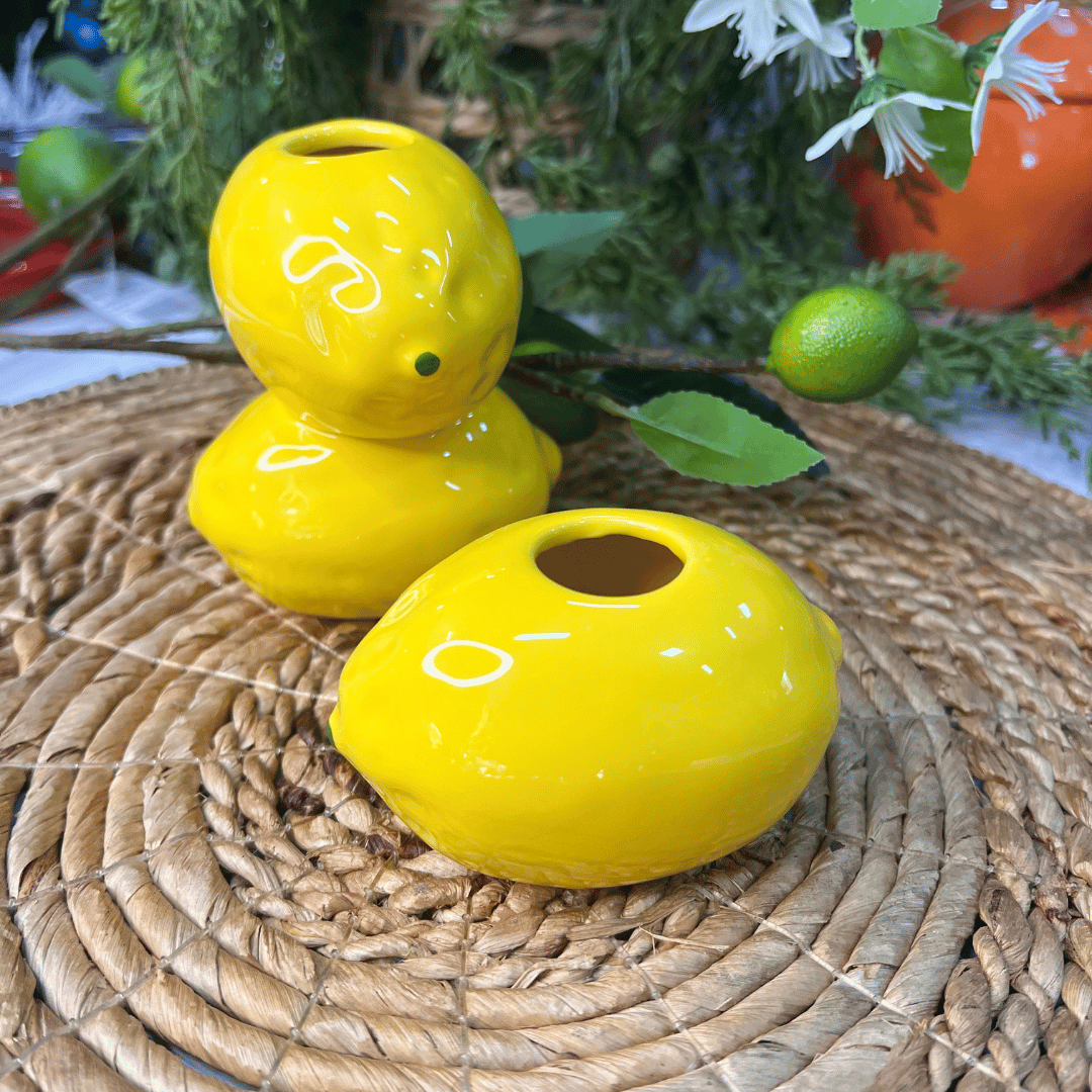 Vaso Limao Tutti-frutti de Cerâmica 5x9,5cm